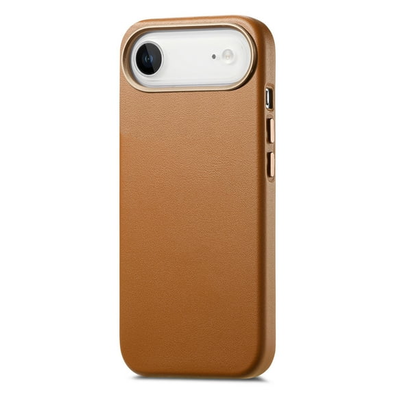 for iPhone Air Magnetic Case Support Wireless Charging, Slim Shockproof PU Leather Hybrid Cover, Military Grade Protection Drop Proof Tough Protective Case for iPhone Air, Brown