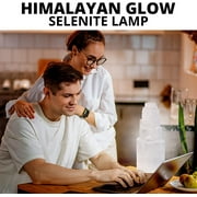 Himalayan Glow Natural Selenite Lamp (5-7 lbs), 100% Natural Selenite Crystal, Hand Carved