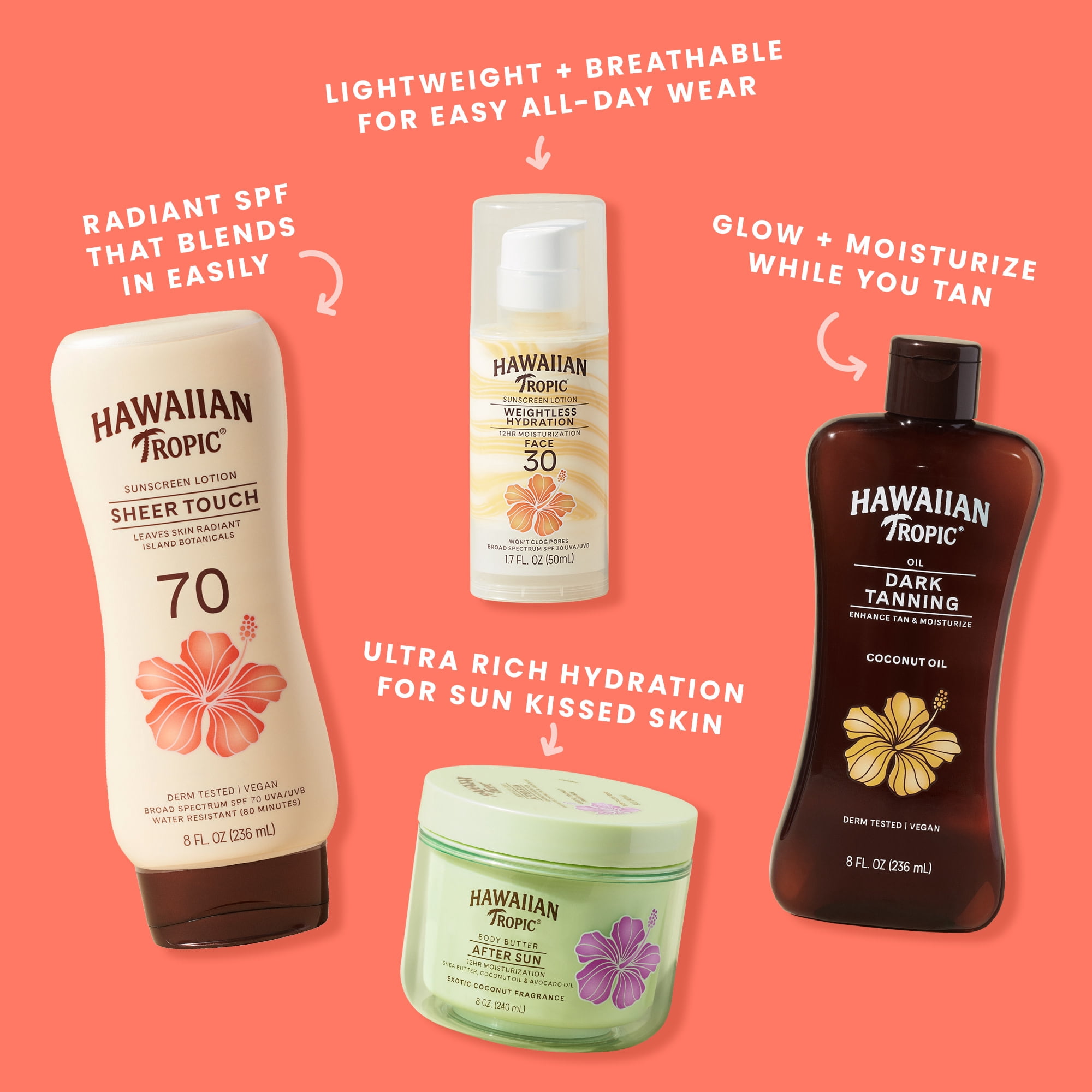 Hawaiian Tropic Sheer Touch Sunscreen Lotion, SPF 70, 8 Fl Oz