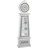 ACME Noralie Grandfather Clock in Mirrored & Faux Diamonds