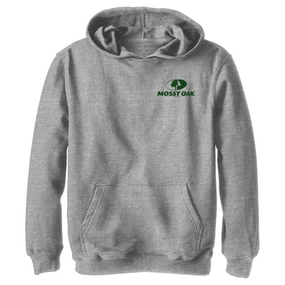 Boy's Mossy Oak Small Forest Green Classic Logo Pull Over Hoodie Athletic Heather X Large