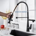 thumbnail image 2 of Kitchen Faucet with Pull Down Sprayer,Brass Kitchen Sink Faucet with 2 Functions Sprayer,Deck Mounted 360° Rotation Kitchen Sink Mixer Taps, Single Handle Single Hole,Brushed,A, 2 of 8