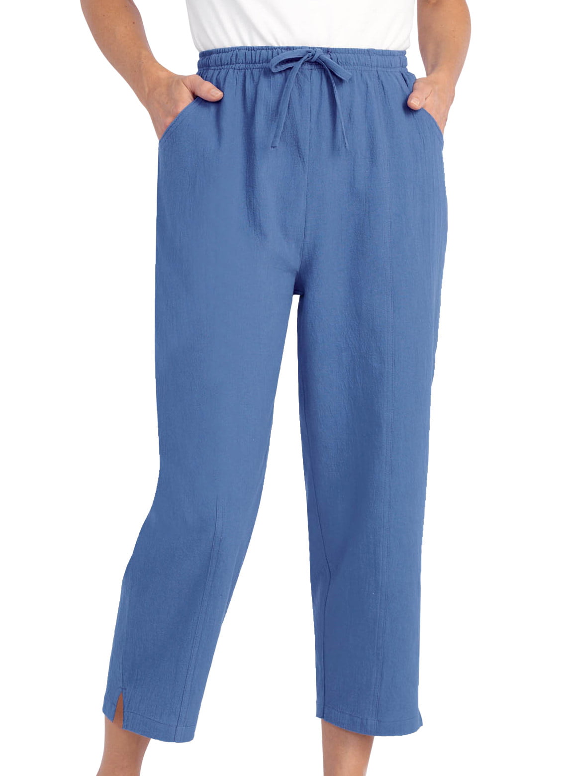 Drawstring Capri Pants with Pockets for Women - Walmart.com