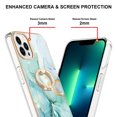 thumbnail image 2 of SaniMore for iPhone 13 Pro Max 6.7" 2021 Case with 360 Degree Rotating Metal Ring Shockproof TPU Backplane Marble Pattern Luxury Fashion Anti-drop Cover For iPhone 13 Pro Max, Green, 2 of 4