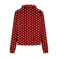 thumbnail image 4 of Womens Quarter Zip Sweatshirts 2026 Trendy Polka Dot Long Sleeve Stand Collar Tops Loose Fit Casual Spring Outfits, 4 of 5