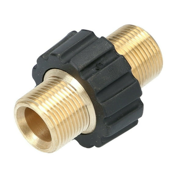 MYG pour Tétine Double M22x1.5 Connecteur de Boyau Mâle Raccord pour Nettoyeur Haute Pression Laveuse, Adaptateur en Laiton pour Buse de Pot en Mousse Torche à Eau, Compatible avec pour AG Kranzle