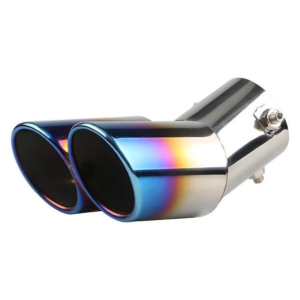 Universal Car Exhausts Dual Muffler Tip High Quality Double Pipe Chrome Finish Modified Exhaust Tips Tail Pipe 63mm~12614