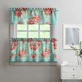 thumbnail image 2 of Kitchen Window Curtains over Sink Pioneer Pink Peel 24 Inch 3 Pieces Set Small Window Cafe Curtains for Home Decor Rod Pocket Tier Drapes, 2 of 6