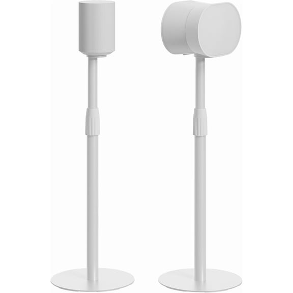 PEGZONE Height Adjustable Speaker Stands for Sonos Era 100 & Era 300, 26.9"-42" Floor Speaker Stands with Cable Management, 11 lbs Capacity, White, 2 Pack