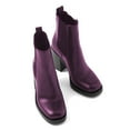 thumbnail image 3 of XYD Women Closed Square Toe Chelsea Boots Platform Pull on Mid Block Heels Fashion Dress Ankle Booties Size 7 Purple, 3 of 4