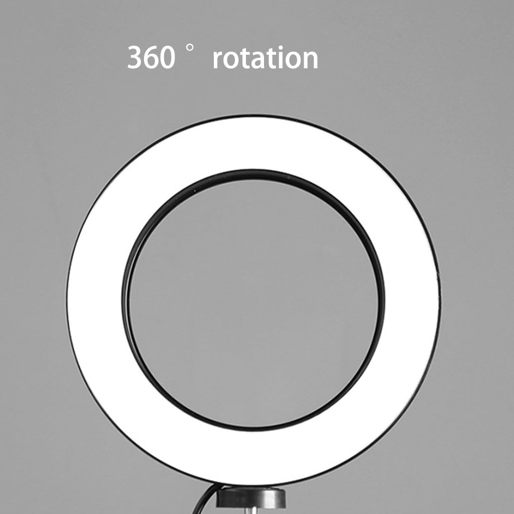 AOOOWER 14.5cm/16cm/20cm LED Ring Lamp with Tripod Stand and Selfie Stick Kit Mobile Phone Live Broadcast Selfie Fill Light Vlog Video Photography Light