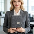 thumbnail image 5 of A5 Soft Cover Notebook Buckle Journal Thickened High Appearance Business Notebook Gray, 5 of 5