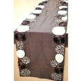 thumbnail image 5 of Decorative Table Runner Chocolate Brown, Ivory, Wine, 14 inch wide x 72 inch long Silk Chocolate Ivory Satin Ribbon Flower With Sequins Embroidered - Satin Ribbon, 5 of 9