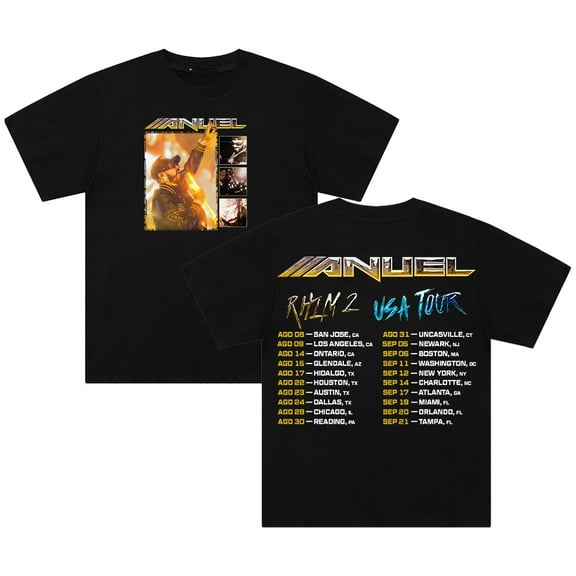 Anuel AA Real Hasta la Muerte 2 Tour T-shirt Crewneck Short Sleeve Cotton Tee Women Men Streetwear Tops
