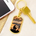 thumbnail image 5 of No Greater Love John 15:13 Soldier Kneeling Stainless Steel or 18k Gold Premium Swivel Dog Tag Keychain, 5 of 6