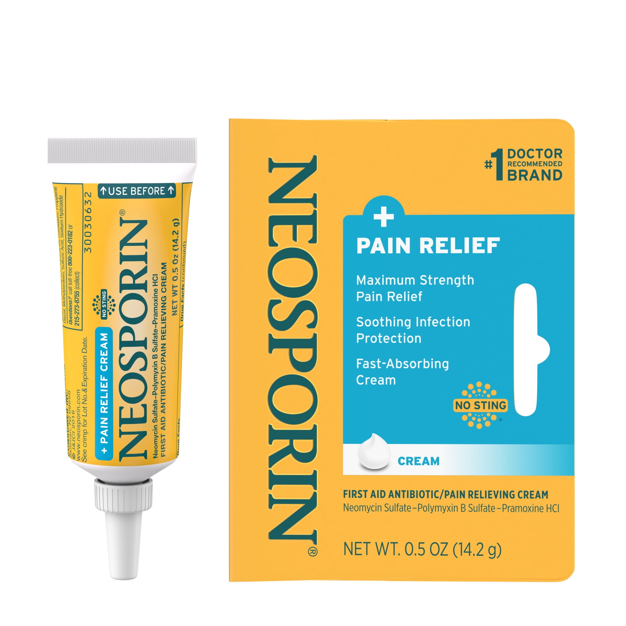 Neosporin + Pain Relief Dual Action First Aid Antibiotic Cream, .5 oz