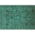 thumbnail image 1 of Ahgly Company Machine Washable Indoor Rectangle Oriental Turquoise Blue Industrial Area Rugs, 4' x 6', 1 of 4