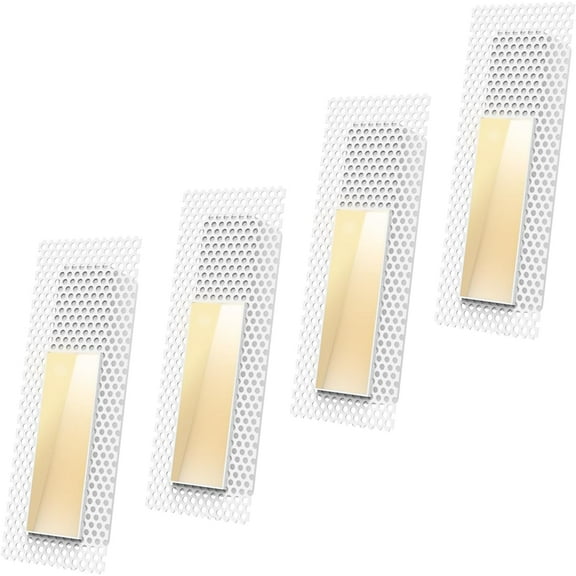SCON 4-Pack Trimless Recessed Step Lights, 2W 3000K Warm White Wall Light