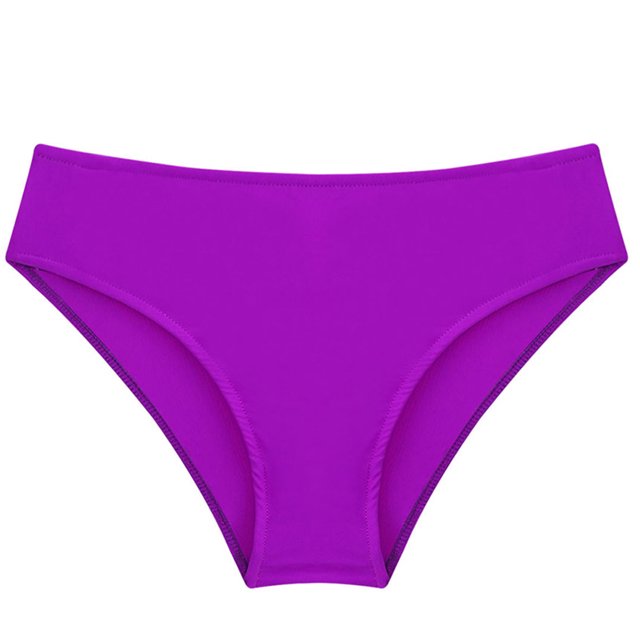 dPois Kids Girls' Swim Brief Solid Color Slim Triangle Bikini Bottoms Swim Underpants Bathing Suits Purple 10