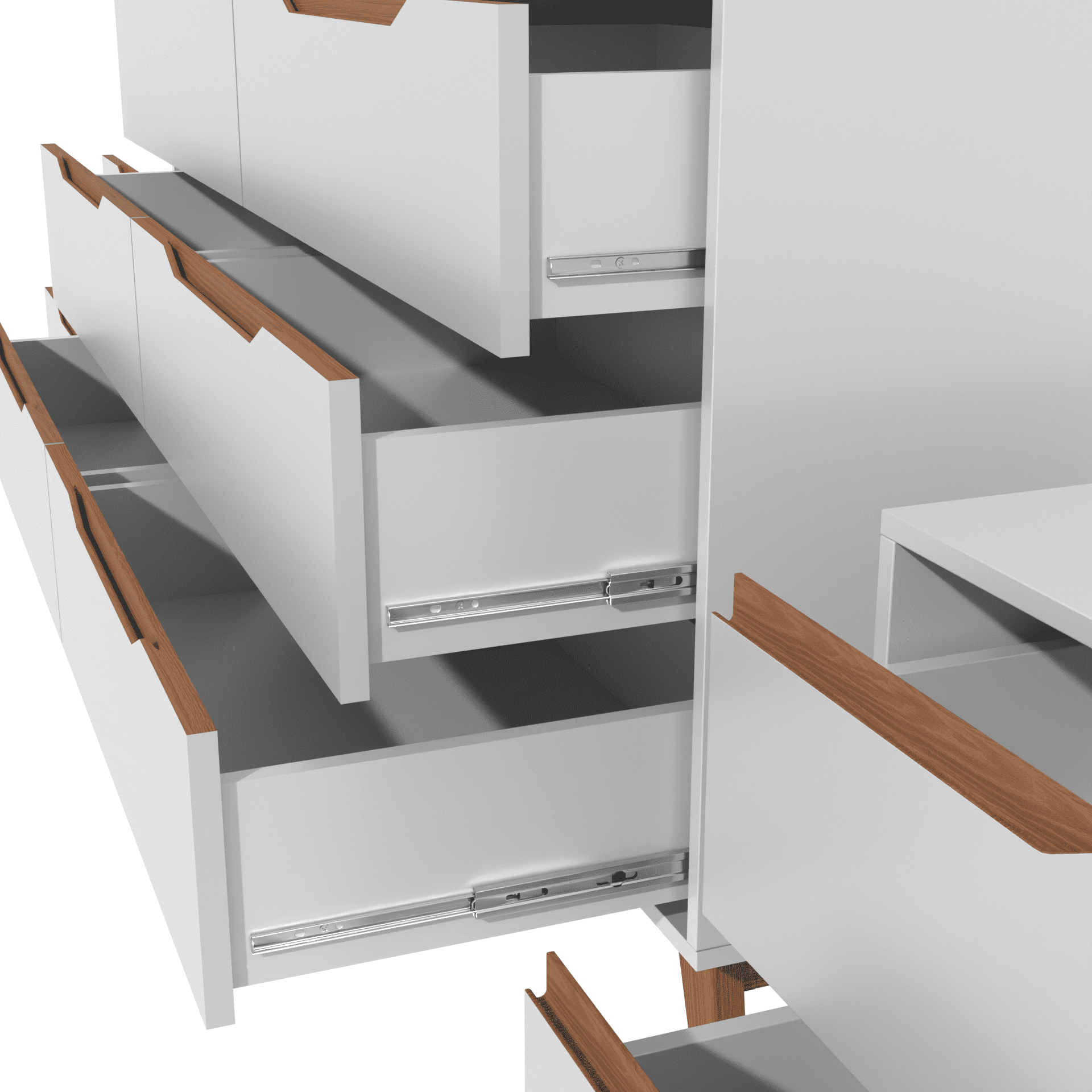 Kappesberg Bedroom Furniture Set with 6-Drawer Dresser and 2 Nightstands White – Modern Storage Combo