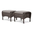 thumbnail image 4 of PARKWELL 2 Pieces Outdoor Patio Ottoman - All Weather Rattan Wicker Footstool Footrest Seat with Removable Cushions - Gray, 4 of 8