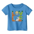 thumbnail image 5 of Boys Girls Sports Outdoor Easter Print Pattern Crew Neck Short Sleeve Blue 4Y-5Y, 5 of 6