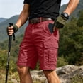 thumbnail image 6 of Cargo Shorts for Men Relaxed Fit Lightweight Elastic Waist Stretch Summer Ripstop Workout Hiking Outdoor Men's Cargo Shorts with Pockets Red XL, 6 of 8