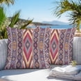 thumbnail image 3 of Throw Pillow Covers 26x26 Inch Set of 2, Southwest Aztec Waterproof Outdoor Pillow Covers, Country Retro Ethnic Geometric Motifs Decorative Cushion Pillowcases for Couch, Sofa, Bed, Garden, Patio, 3 of 9