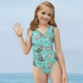 thumbnail image 2 of SEANATIVE Size 13-14 Y Kids Swimwear One-Piece Cartoon Otter Toddler Bathing Suit Girl Sleeveless Leisure Beach Bikini Swimming Suit for Girls, 2 of 7