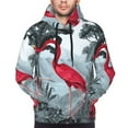 thumbnail image 4 of KLL Flamingo On The Jungle Print Mens Hoodie Long Sleeve Casual Pullover Hooded Sweatshirt Fashion Drawstring Hoodies with Pocket-Medium, 4 of 6