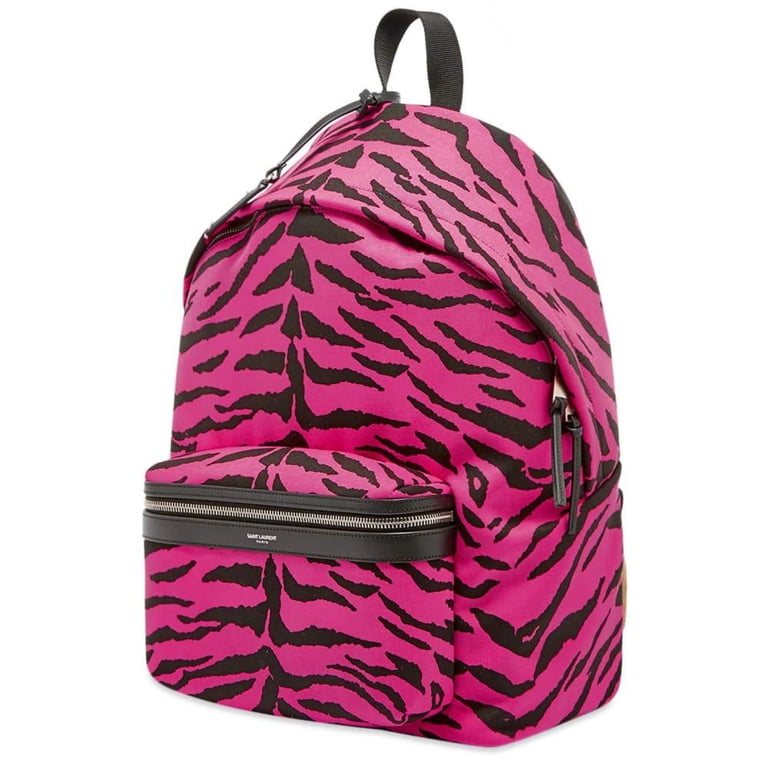New Saint Laurent Unisex Pink Zebra City Backpack 543967  display picture 2