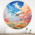 thumbnail image 3 of Designart "Canvas of the Skies Cloudy Artistry VI" Landscapes Oversized Wall Clock, 3 of 5
