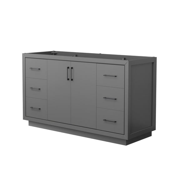 Wyndham Collection WCF111160SGBCXSXXMXX Icon 60" Single Free Standing Vanity Cabinet Only