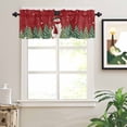 thumbnail image 2 of Christmas Snowman Valances for Windows Winter Snowflakes Pine Trees Art Rod Pocket Curtain Valance Window Treatment Short Curtains for Kitchen Living Room, 60"x14", 2 of 5