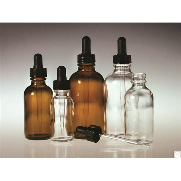 Download 4 oz Amber Round Dropper Bottles with 22-400 Black PP Glass Dropper Assembly - Pack of 24 ...