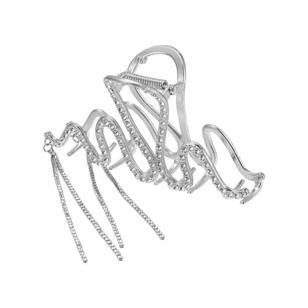 pieza de pinzas metálicas para el cabello, pinzas para el cabello, pasadores para el cabello para mujeres, tono plateado, 4.29''x2.32''x1.02''