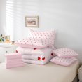 thumbnail image 6 of Manfei Cartoon Loves Pattern 7-Piece Twin Bedding Sets,Modern Geometric Stripe Bedding Comforter Set,Pink Red Sheet Sets For Girls Boys,Luxury Bedroom Decor Reversible, 6 of 8