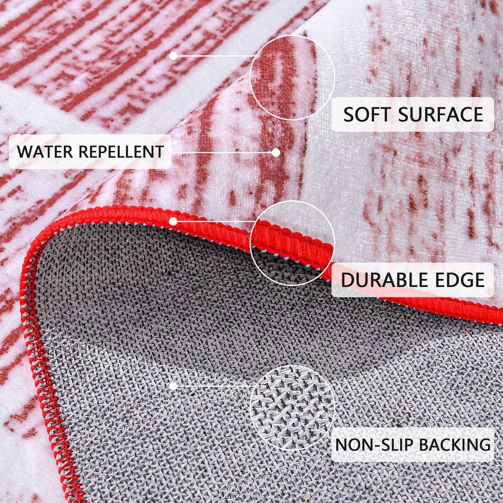 Junovo Washable Upgrade Area Rug Super Soft Rugs with Non-Slip Backing, for Living Room/Bedroom,6'x9',Red