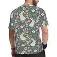 thumbnail image 2 of Wukai Retro Bunny Floral Print Men's Short-Sleeved Mesh T-Shirt,Quick-Dry Short Sleeve Workout T-Shirt-, 2 of 8