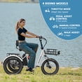 thumbnail image 4 of Lilypelle Electric Tricycle for Adults,Peak 1500W 48V Folding E-Mountain bike , 20" 6 Speed 3 Wheels Unisex Electric Bicycle with Front & Rear Basket, Removable 20AH Battery, LED light, 4 of 14