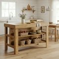 thumbnail image 4 of Tribesigns 55.1" Kitchen Island with Seating & Storage Shelves for Kitchen & Dining Room, 4 of 11