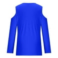 thumbnail image 5 of GigrtiJin Fall Womens Cold Shoulder Tops Scoop Neck Long Sleeve Solid Color Shirts Casual Loose Pullover Blouse, 5 of 5