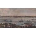 thumbnail image 1 of Ville Industrielle sur la Rivière Voiliers Bateaux à Moteur Papier Peint Border Design Rétro, Rouleau 15' x 6", 1 of 3