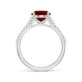 thumbnail image 2 of ANGARA Classic Oval Lab Grown 3.3 Ct Ruby Split Shank Engagement Ring for Women in 14K White Gold (Size-10x8mm) | July Birthstone, Anniversary, Jewelry Gift for Women | Lab-Grown Ruby Ring, 2 of 8