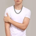 thumbnail image 4 of ievspot 1 pcs Men Necklace Thick Wide Chain Titanium Steel Luster Smooth Hypoallergenic Metal Hip Hop Style Jewelry for Club Party, 4 of 8