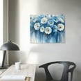 thumbnail image 4 of Bathroom Wall Art Abstract Flowers - White Floral Painting Artwork on Canvas with Gold Pictures for Blue Gray Bedroom Decor,20 x inch, 4 of 6