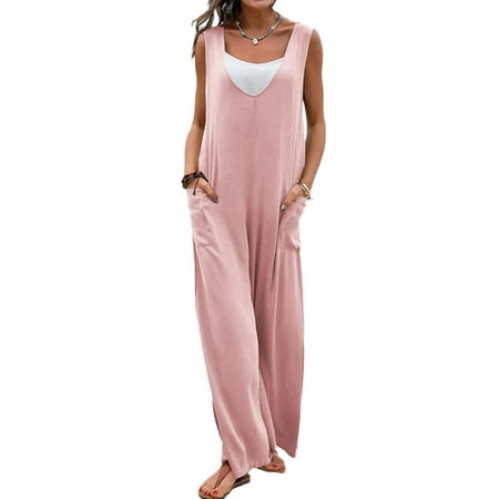 

Ma&Baby Women Sleeveless V-Neck One-piece Long Bodysuit Jumpsuit S M L XL XXL