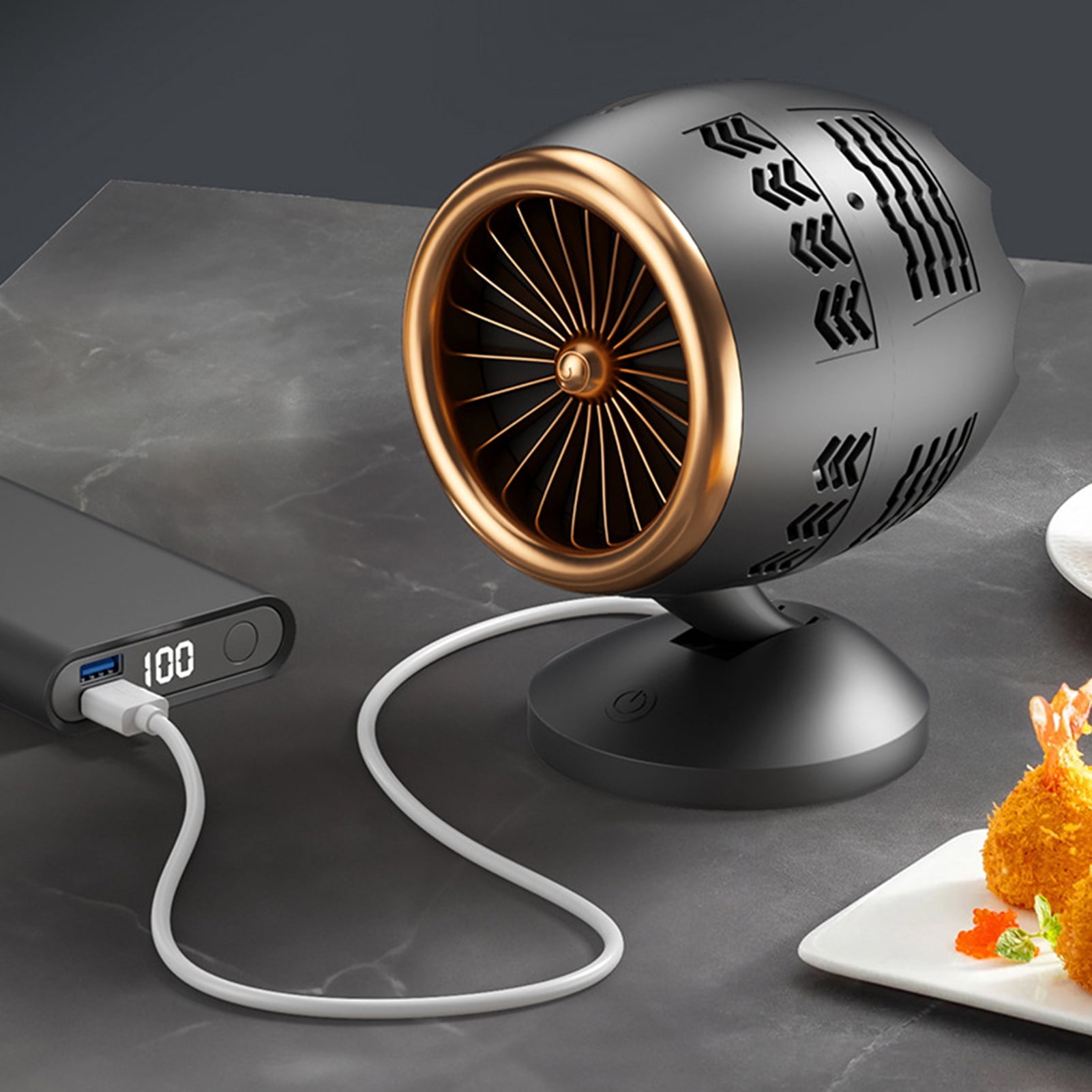 Portable Range Hood for Kitchen, 3 Speed Exhaust Fan with Detachable Filter, USB Powered Cooking Vent Hood, Compact Desktop Ventilation for Stove, Odor Eliminator for Indoor BBQ Hot Pot