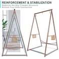 thumbnail image 4 of Reinforced Base & Triangular Structure Hammock Stand with 2 Storage Baskets, Swing Stand with 3 Hooks Fit for Most Hanging Chair for Oudoor&Indoor (Stand Only) (Coffee), 4 of 6