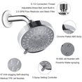 thumbnail image 2 of Cabezal de ducha fijo de alta presión, cabezal de ducha de lluvia de ahorro de agua ajustable de 5 configuraciones para relajación de baño SPA, cromo pulido, antical, 2.5 GPM, Ormromra WLJ-0647, 2 of 5